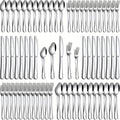 Stainless Steel Cutlery Gift Set, 24 or 60 Piece Silverware with Knives, Forks and Spoons in Silver or Black for Home Dining, Weddings and Holiday Tables