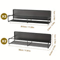 Magnetic Spice Shelf Set of 4, Black No-Drill Refrigerator Storage Racks with Repositionable Placement for Kitchen Seasonings, Coffee Bar and Laundry