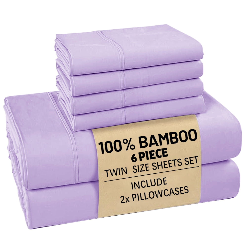 [Deep Sleep] 4/6pcs Bamboo Bed Sheet Set, Luxury Soft & Cooling Sheet Set For Hot Sleepers, 5 Star Hotel Experience Bed)Child Sheets Sets Deep Pocket Up To 16"Breathable Bedding For Room, Hotel 2200TC Bedding Sheets Queen Bed Sheets W/ Random Color
