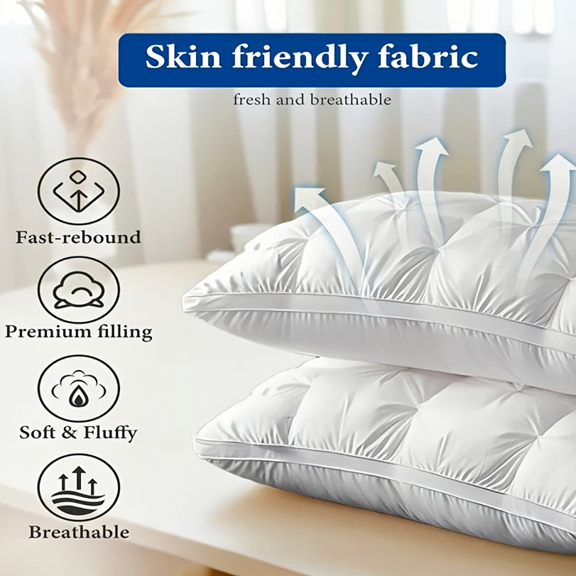 2/4pcs Luxury 5-Star Hotel Quality Pillows, Ultra-Soft for Side Back Stomach Sleepers, Machine Washable, Perfect for Home, Bedroom, And Hotel Use - The Perfect Gift for All Seasons, Home Bedding, Bedroom