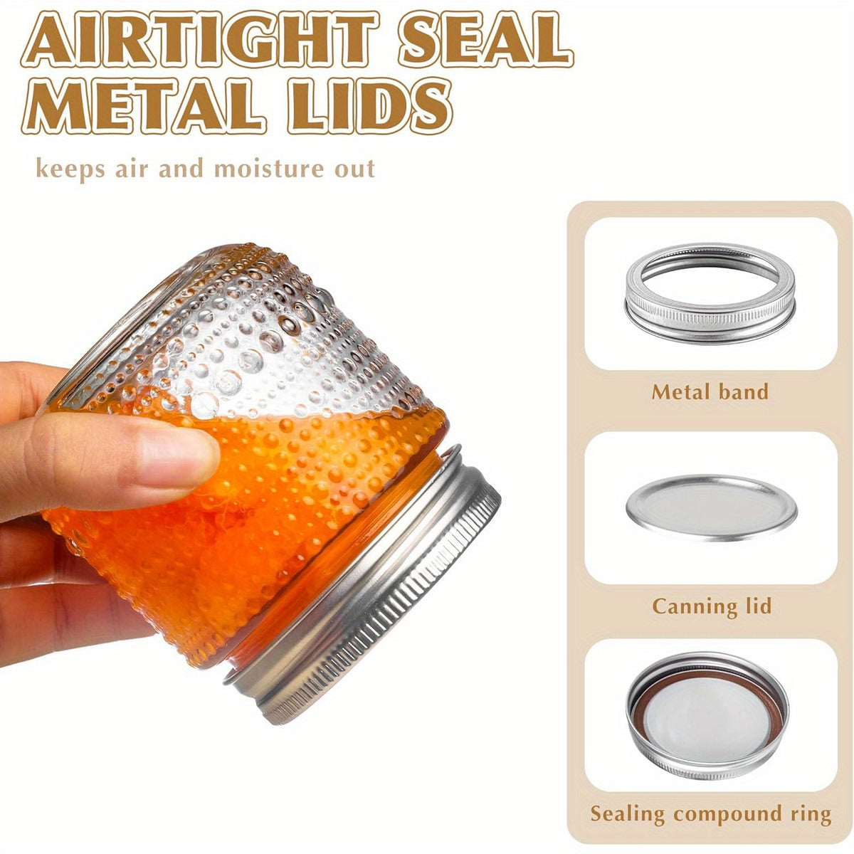 Small Mason Jars with Lids 8oz, 12 Pack Vintage Clear Glass Regular Mouth Storage Jars with Silver Metal Lids for Honey Jam and DIY Decor