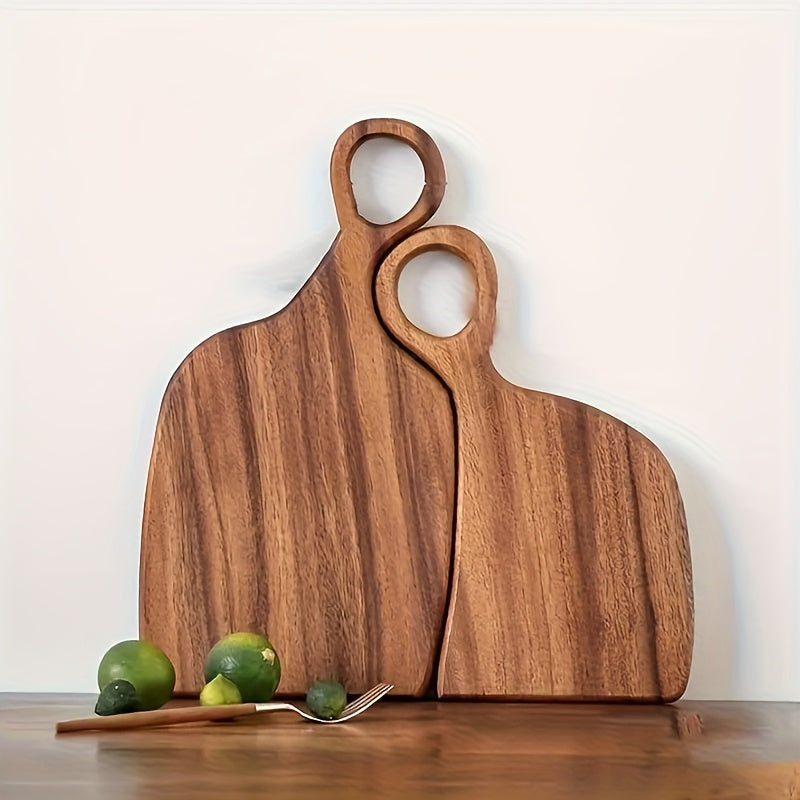 2pcs Walnut Wood Cutting Board Set - Heavy-Duty Reversible Chopping & Serving Board with Hanging Handle, Walnut Wood Grain - Heavy Thick Suitable for Meat, Bread, Cheese Prep - Holiday Gift (Christmas, Mother' Day)