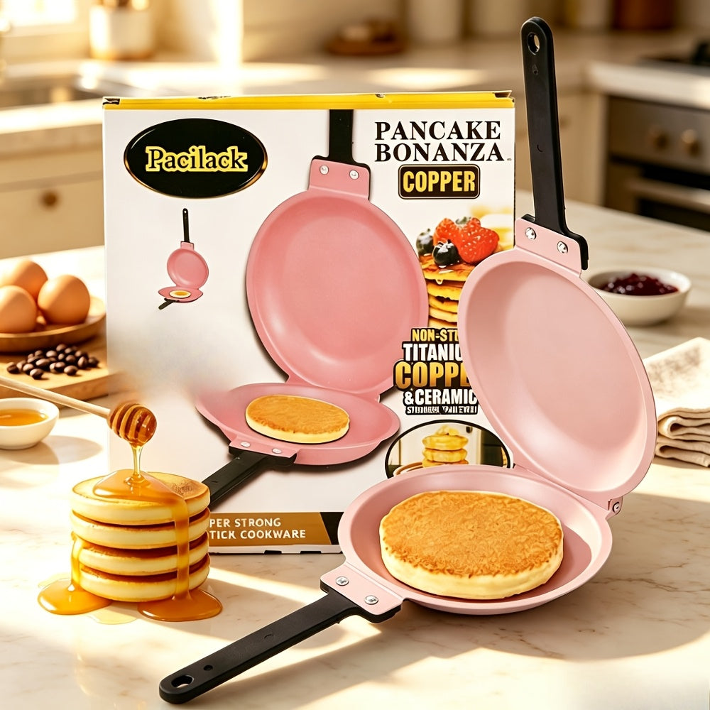 Double-Sided Pan, Pancake Pan, Omelette Pan, The Perfect Pancake Maker - Nonstick Iron Easy To Flip Pan, Frying Pan For Fluffy Pancakes, Omelets, Frittatas & More, Dishwasher Safe Large, A Must-have At Home