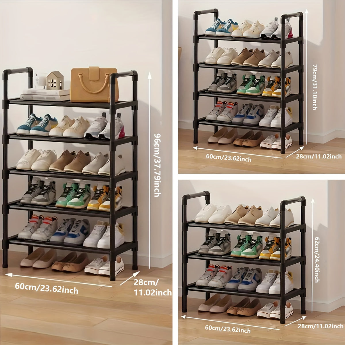 1pc Multi-Layer Shoe Rack, Black Shoe Storage Stand, Simple Household Shoe Storage And Organization, Multifunctional Storage Shelf, Space Saving Shoe Rack, Suitable for Doorway, Bedroom, Corridor
