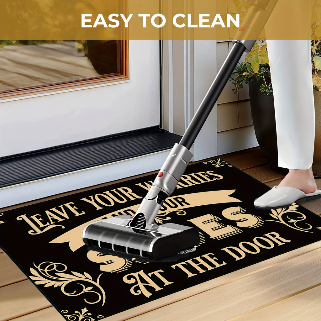 Leave Your Worries And Shoes Doormat Welcome Entrance Carpet Non-Slip Floor Mats Indoor Home Decor