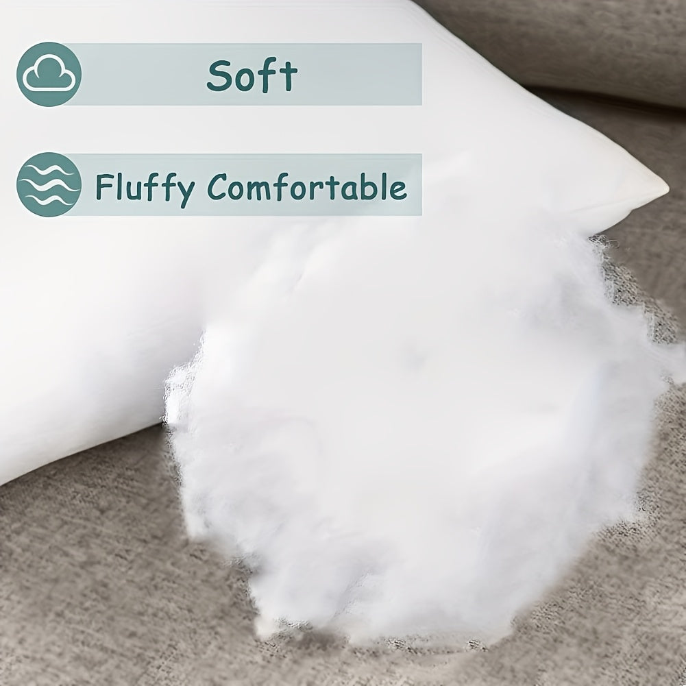 1/4pcs Soft And Fluffy White Square Filling, Insert for Placing Pillows, Hypoallergenic 100% Fiber Pillow Core, Washable, Suitable for Living Room, Bedroom, Sofa, Office, Home Decoration, Room Decoration, Outdoor Terrace Decoration; Christmas Gifts