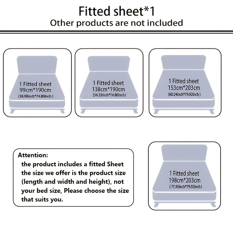 Fitted Sheet Mattress Protector- 100% Polyester, Full Coverage Bedding Cover with Secure Fit, Machine Washable, for Bedroom, Guest Room, with Deep Pocket, Fitted Bed Sheet