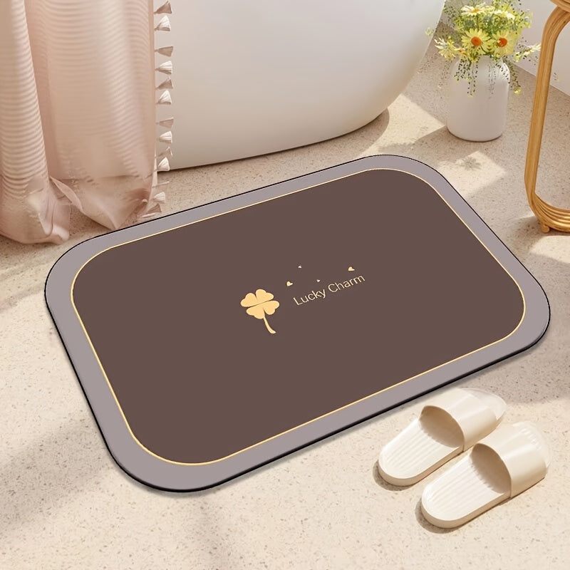 1pc Super Absorbent Floor Mat, Suitable For Bathroom Anti Slip Absorbent Floor Mat, Diatomaceous Earth Bath Mat, Quick Drying And Soft, Carpet Shower Bathtub Outdoor Door Mat, Home Decoration Spring And Summer Season Bathroom Floor Mat