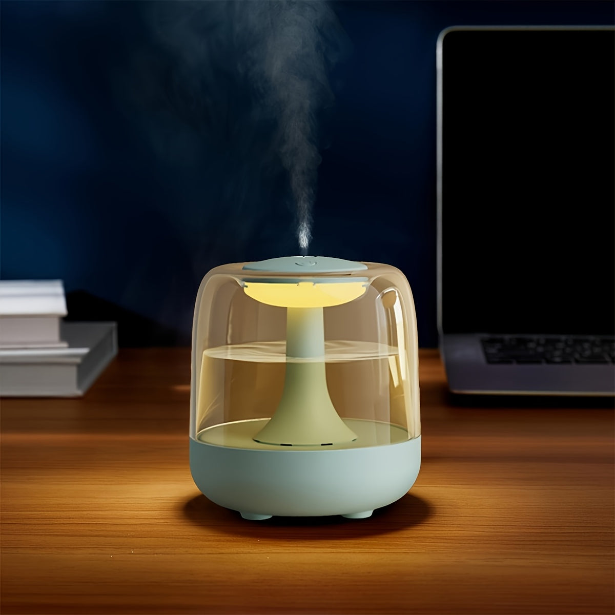 Quiet USB-Powered Humidifier Suitable for Home with 7-Color Night, Operation, Low Noise (26dB), Visible Water Level Indicator & 24 Runtime - ABS Cool Mist Diffuser for Bedroom,, Office, Perfect Gift for &