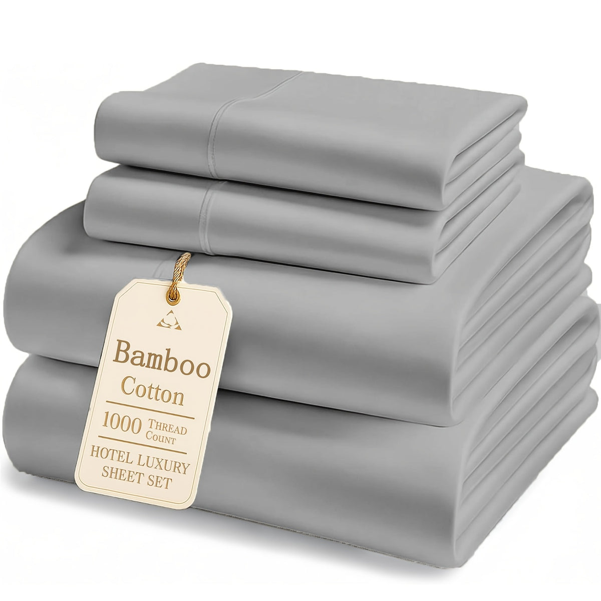 Bamboo Cooling Fitted & Flat Sheet Bedding Suitable for Hot Sleepers, Wrinkle-Resistant & Moisture-Wicking Bamboo Fiber, Deep Pocket Hotel Grade Bed Sheets with Double-Stitched Edges, Machine Washable for - for