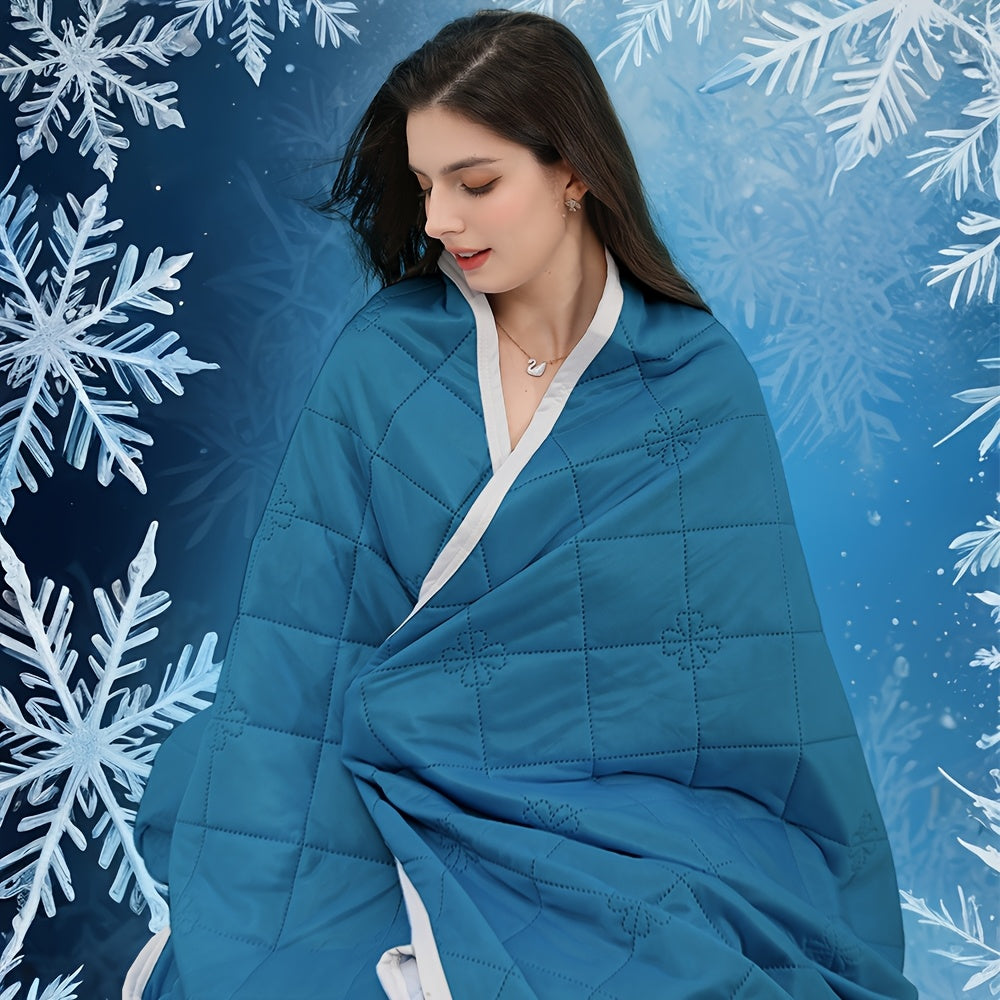 1pc Cooling Blanket, Hot Sleeper Extra Large 108*90 Inches Summer Cooling Blanket, Lightweight Air-cooled Comforter, Adult Heat Absorption Soft And Breathable Smooth Air Conditioner By Cool Breathable Moisture Absorption And Perspirat