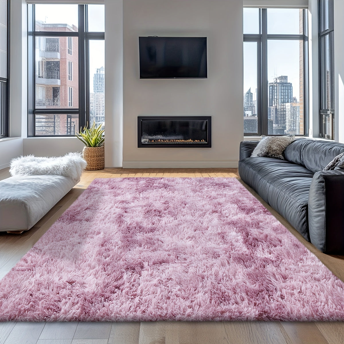 Rugs for Living Room, Super Soft Fluffy Shaggy Area Rugs for Bedroom, Cozy Floor Mats, Plush Indoor Carpet for Kitchen, Faux Rug for Room, Home Decor, Housewarming Gift, Door Mat