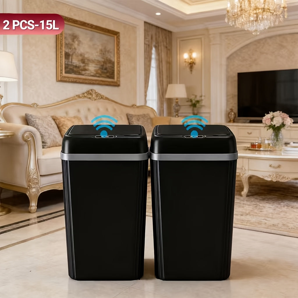 1-Pack/2-Pack Large-Capacity Smart Sensor Trash Can, Quiet & Odor-Proof, Pet-Resistant, Automatic Open & Close, Household Garbage Bin for Living Room, Kitchen, Toilet And Bathroom, Sleek And Stylish Design(Random Color Delivery)