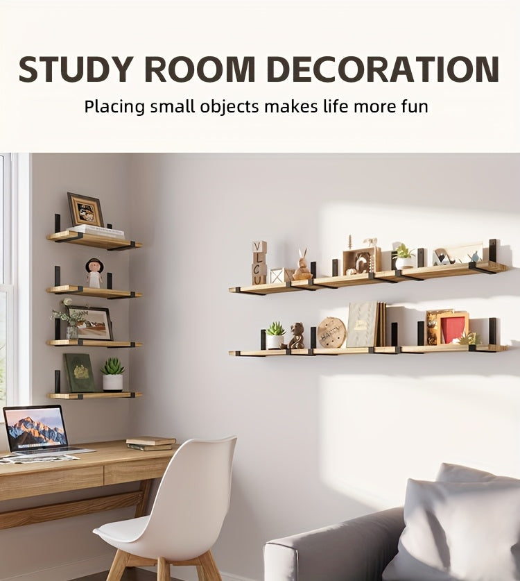 Floating Shelves 10-Piece Set, 15.8 x 5.9 Inch Wall Display Shelves for Books, Small Plants, Photos and Collectibles in Bedroom, Kitchen and Living Room