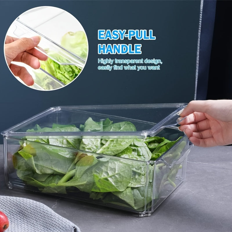 10-Pack Refrigerator Organizer Bins, Fridgeorganizers And Storage Clear, Stackable Fridgeorganizer with Lid, Bpa-Free Fruit Storagecontainers for Fridge, Kitchen, Food, Producevegetable