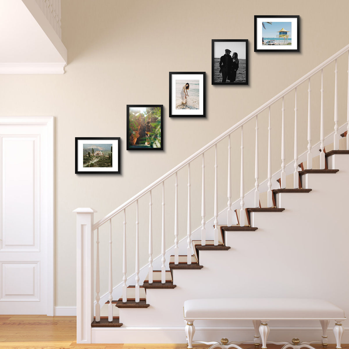 3 Pack 6x8/8x10/9x12/11x14/16x20 Picture Frames Set with Mat or without Mat, Engineered Wood Photo Frames with Plexiglass, for Wall or Tabletop Display - Gallery Wall Frames, Office Home Decor,Poster Frames