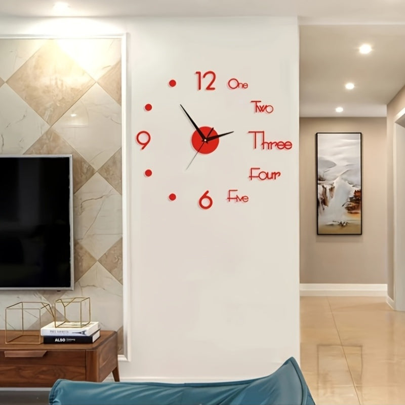 3D Illuminated Silent Wall Clock - Battery Operated Plastic Round Sticker Clock for Living Room, Bedroom, Office Decoration And More, Who Can Say No to a Clock Where You Can See The Time Clearly Without Turning on The Lights? Welcome to Order!