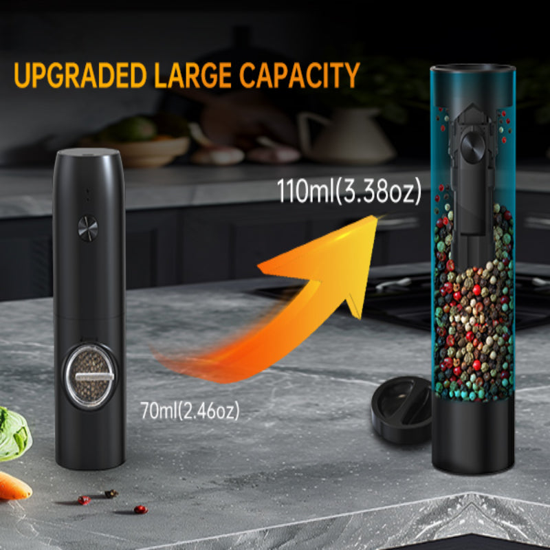 [Electric Spice Grinder] 1/2pcs Salt And Pepper Seasoning Bottles Electric Grinder Kitchen Electric Spice Grinder With Grinding Inspection Light Top-Filling Large Capacity Two-Piece Set With Charging Base Electric Spice Grinder Gift Set Preferred Kitchen