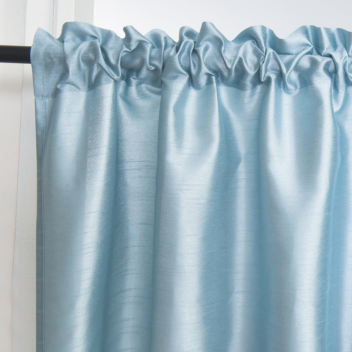 3 Panels Faux Silk Solid Color Sheer Kitchen Curtains Set Rod Pocket Design with 2 Tiers 26x36 inch Each and 1 Valance 52x14 inch for Kitchen Bathroom Privacy Drapes and curtains