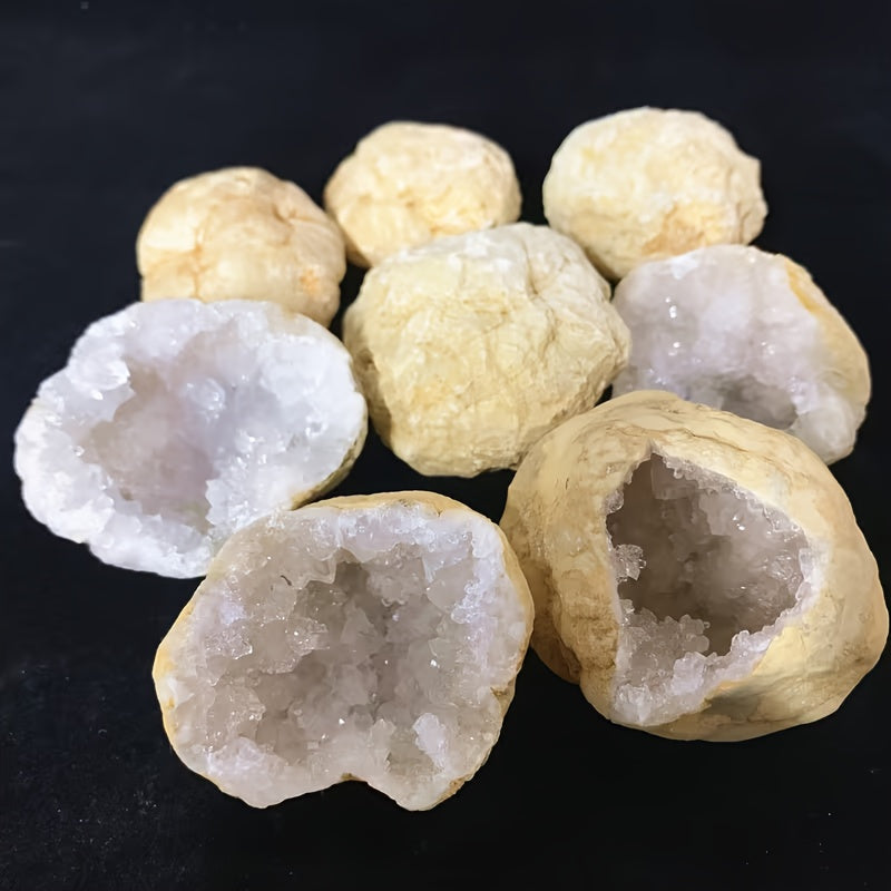10/20pcs Natural Quartz & Agate Geode Eggs - Break-Open with Natural Mineral Formations, Crystal Specimen for Collectors, DIY Crafts & Unique Crystal Gifts (10 or 20 Geodes)