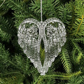Angel Wings Christmas Ornaments, 5-Piece Transparent Acrylic Hanging Decorations for Holiday Trees, Wedding Displays and Seasonal Home Decor