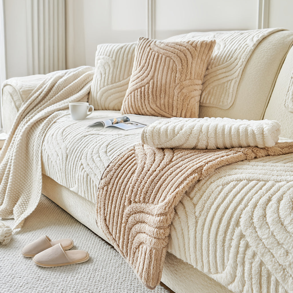 1pc of Thick, Quilted Sofa Cushion That Is Stylish, Durable, Warm, And Non-Slip. This Plush Sofa Cover Is Breathable And Comfortable, Making It Perfect for Families with Pets. It Is Suitable for Use in The Bedroom, Office, Living Room