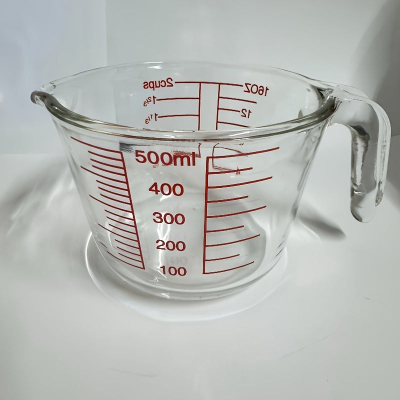 3/1 PCS [Glass Measuring Cup] Microwave Safe, High Temperature Resistant Glass Measuring Cup with Scale And Handle | Suitable for Baking, Cooking, And Kitchen Use | Perfect for Bakery Shops During The Holidays