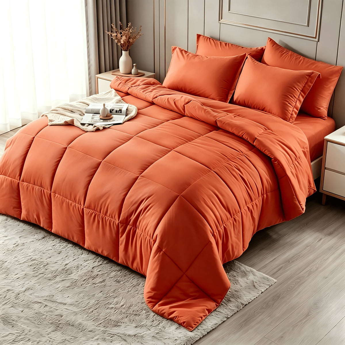 2/3pcs Bed Sheet Sets Queen Size, Double-Sided Tech Fabric, All-Season Comforter-Soft Breathable Quilt for Hot Sleepers & Night Sweats-Bedroom & Camping Use-for Couples & Solo User, 1 Comforter, 1/2 PillowCases, Bedding, Random Color