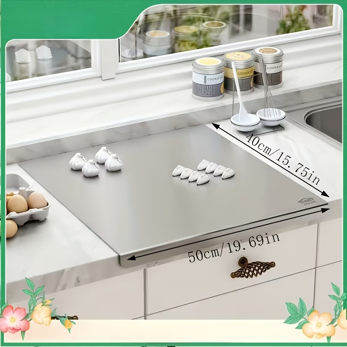 304 Stainless Steel Cutting Board Butcher Block Household Rolling Board Kitchen Supplies