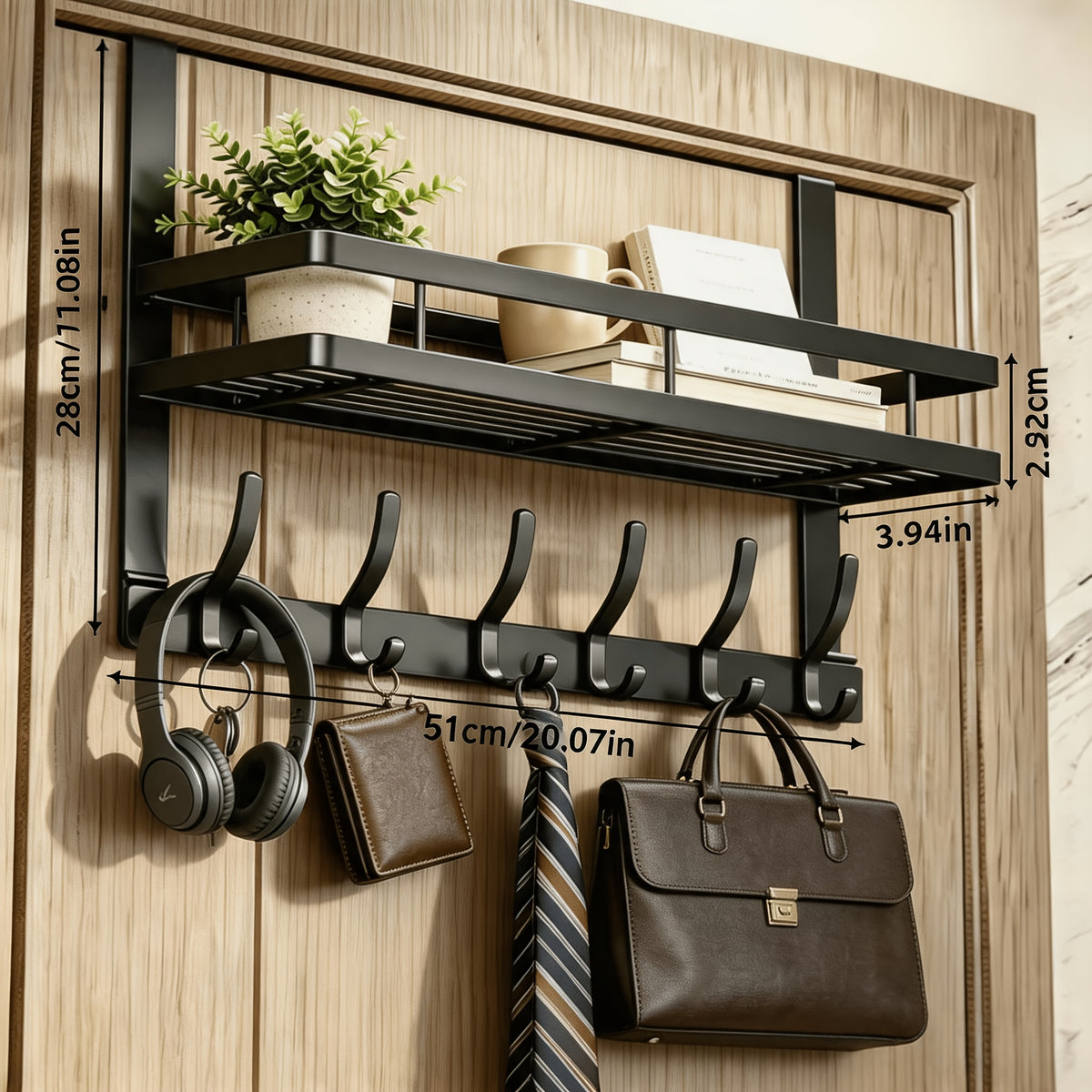 Wall-Mounted Coat Rack, Multifunctional Installation-Free Storage Rack