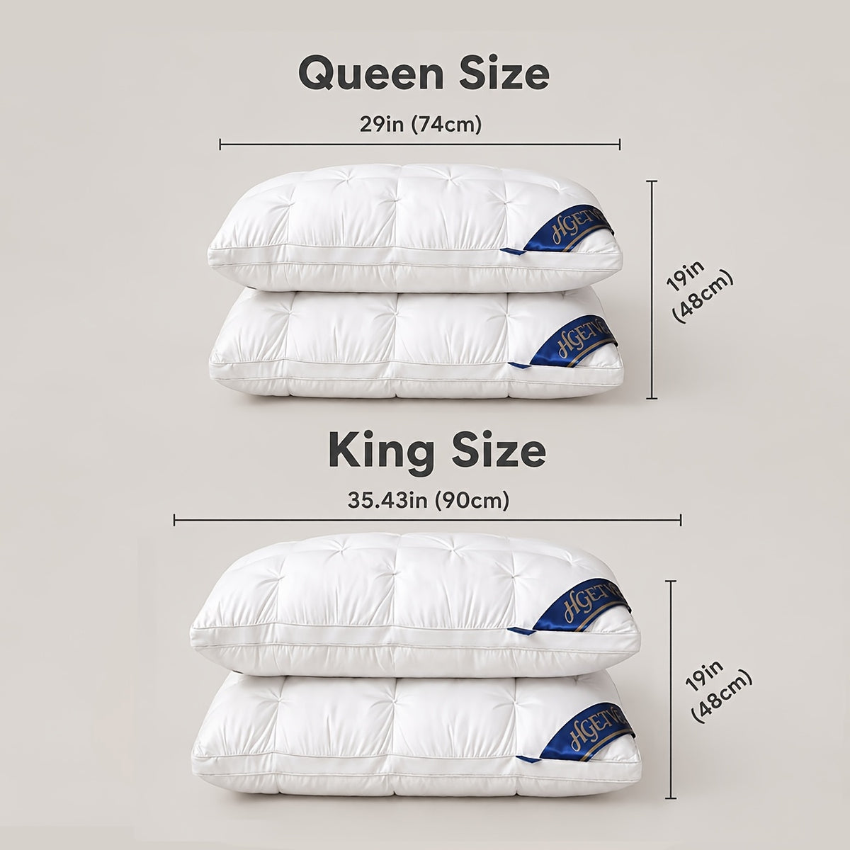 Buy One, Get One Free!2pcs Hotel-quality Pillows, Deep Sleep Neck Support Pillow, Low-allergen Polyester Coverings, Highly Fluffy, All-season, Sleep-aid Pillow, Queen/ King Size, Optional Random Colour, Gifts Of High Quality