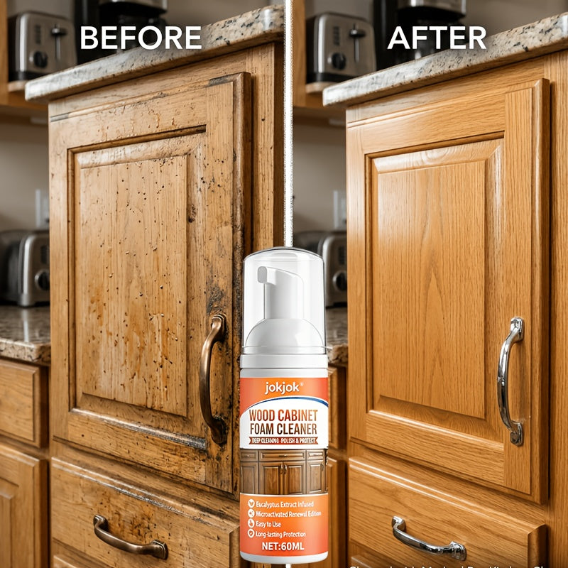 Kitchen Cabinet Cleaner - Cleaning Agent for Oil Stains on The Surface of Kitchen Wooden Shelves, Special Cleaning Agent for Stubborn Stains, Brown Furniture Yellow Scale Removal Agent, Furniture Renovation Agent