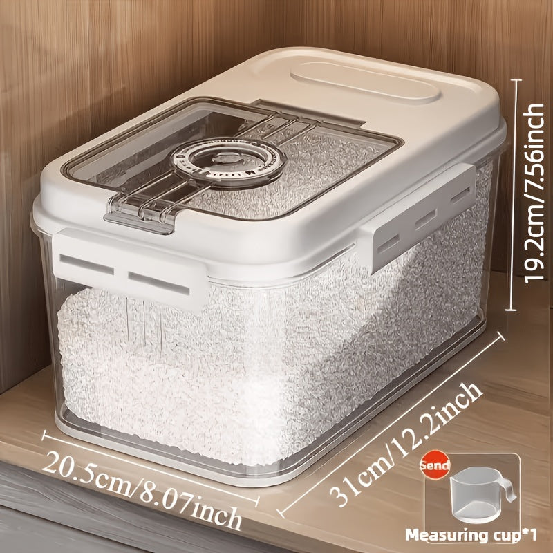 2 Sizes Airtight Food Storage Containers Set - 2, 85gal & 2, 06gal, PET Square Flip Top Rice Canister, Reusable, Insect & Moisture Proof, Hand Washable, Sealable Grain Dispenser for Kitchen Pantry Organization, Pantry Organization|Modern Kitchenware|Durab
