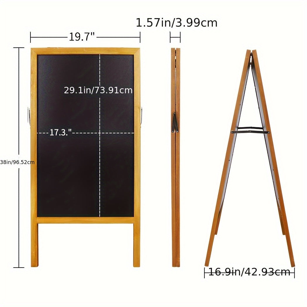 Double-sided Drawing Painting Board Magnet Wooden Standing Writing Blackboard A-Frame Chalkboard Restaurant Menu Display Sign for Coffee Shop Use Christmas Gift, 39 X20in Furniture for Home Free Shipping