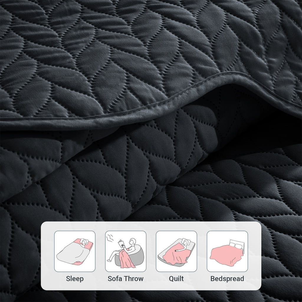 Lightweight Quilted Bedspread – Soft and Breathable Quilt Set, All Season Microfiber Bedding, Modern Style Soft Bedding Set, Twin, Full / Queen, King Sizes, Machine Washable Halloween Christmas