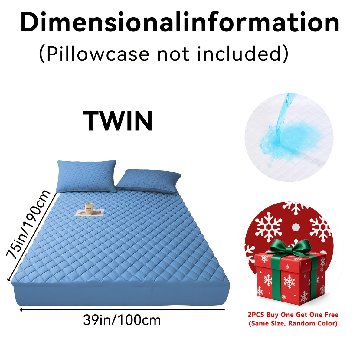 Buy One, Get One Free, 2pcs (Any One Color + Another Random Color) Non-Slip Mattress Protector, Luxury Bed Cover With Deep Pocket, Bed Bug Mattress Protector, Queen And King Sizes, Suitable For Hotel, Dorm Essentials, Father'S Day Gift For Family An