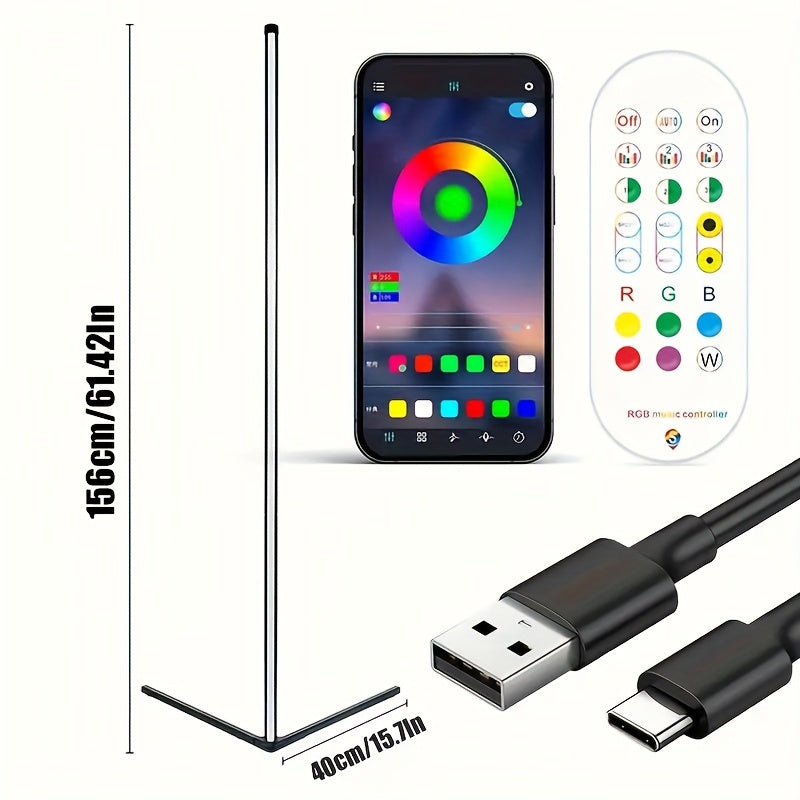 1/2pcs LED Corner Floor Lamp, RGBIC High Brightness Color Changing RGB Floor Lamp with APP & Remote Control, Music Sync, Scenes, Timer, Adjustable 156Cm (61.42In), 2700K-6000K Ambient Lighting for Bedroom, Living Room, Gaming Room, Festival Gift
