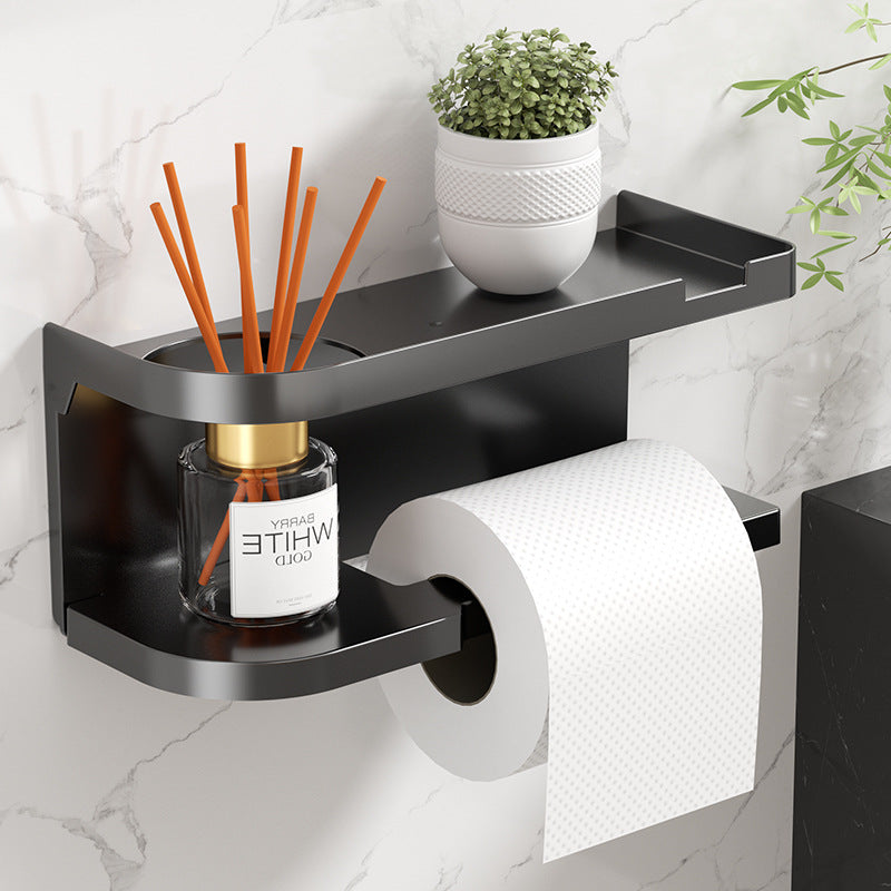 1pc Self-Adhesive Wall-Mounted Toilet Paper Holder, Bathroom Organizer, Easy to Install | Modern Bathroom Decor | Suitable for Humid Environments, Bathroom Storage And Organization
