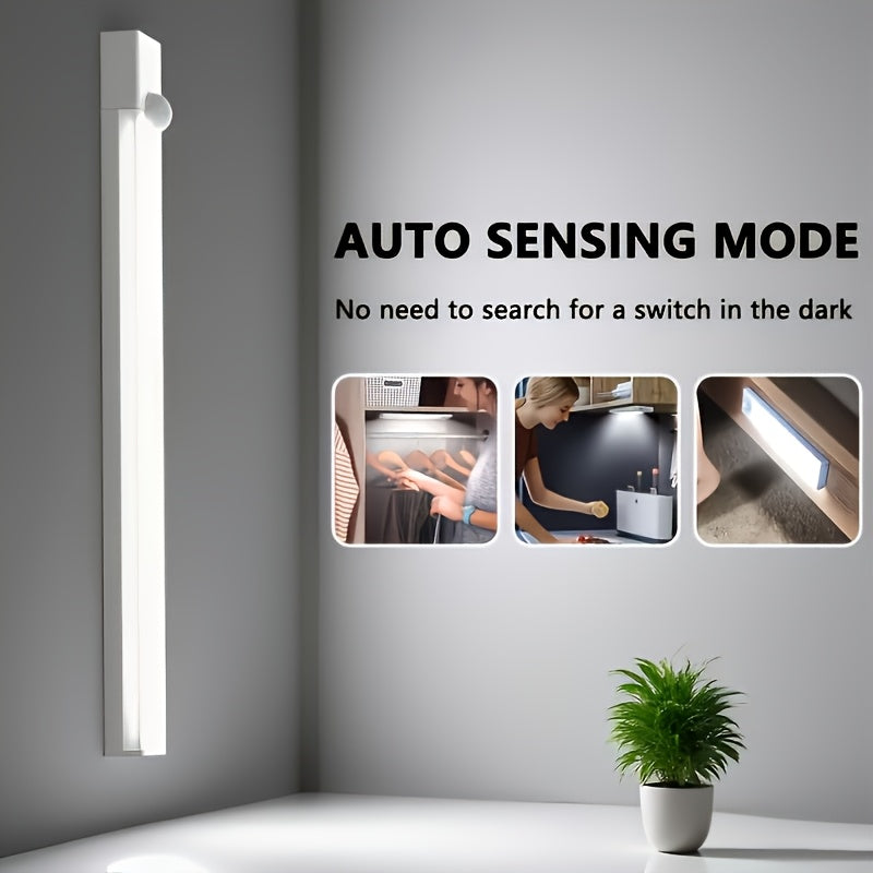 12-Pack Motion Sensor Under Cabinet Lights, USB Rechargeable Wireless LED Closet Lights, 3 Modes, Stick-On Night Lights for Kitchen, Bedroom, Stairs, Wardrobe, Pantry