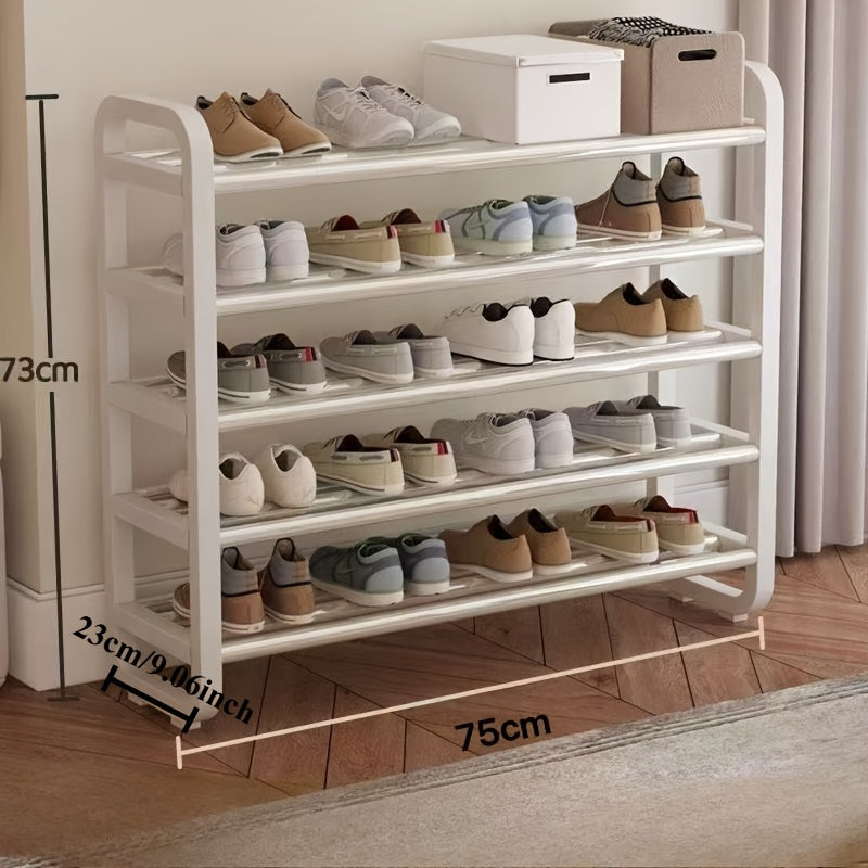 Space-Saving 5-Tier Shoe Rack, Durable, Narrow Design, Multi-Layer Craftsmanship, No Wood, Floor Mount, with Electricity-Free Use for Entryway And Dorm Storage, Living Room Compatible, Shoe Racks, Shoe Storage Organizer, Shelf