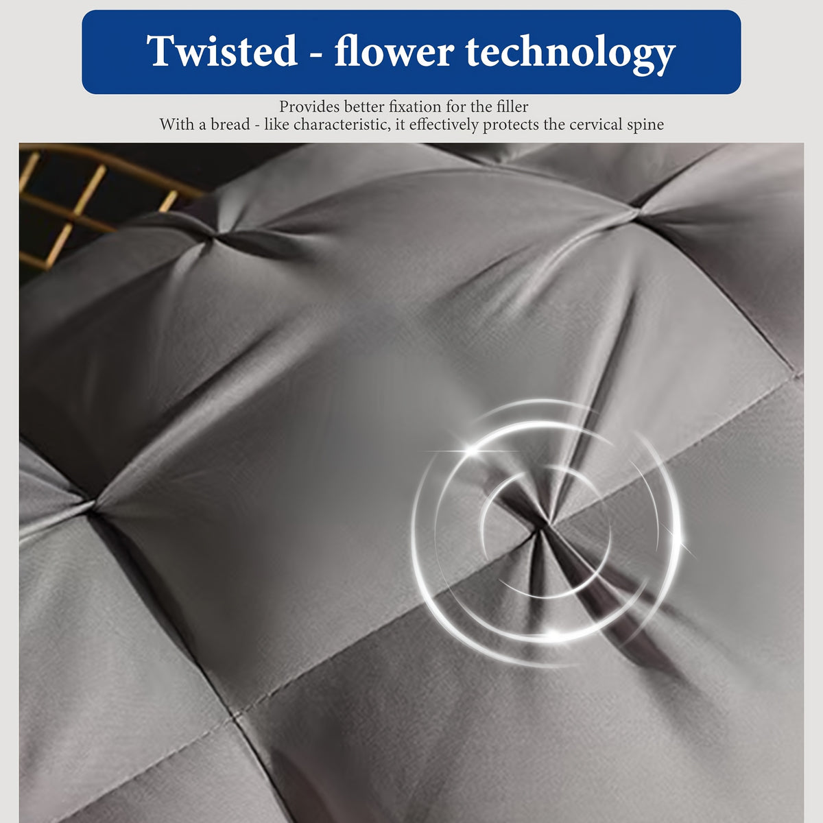 Hotel Three-Dimensional Twisted Flower Pillow, 900g, 2-Pack, White