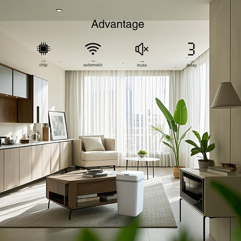 1-Pack/2-Pack Large-Capacity Smart Sensor Trash Can, Quiet & Odor-Proof, Pet-Resistant, Automatic Open & Close, Household Garbage Bin for Living Room, Kitchen, Toilet And Bathroom, Sleek And Stylish Design(Random Color Delivery)