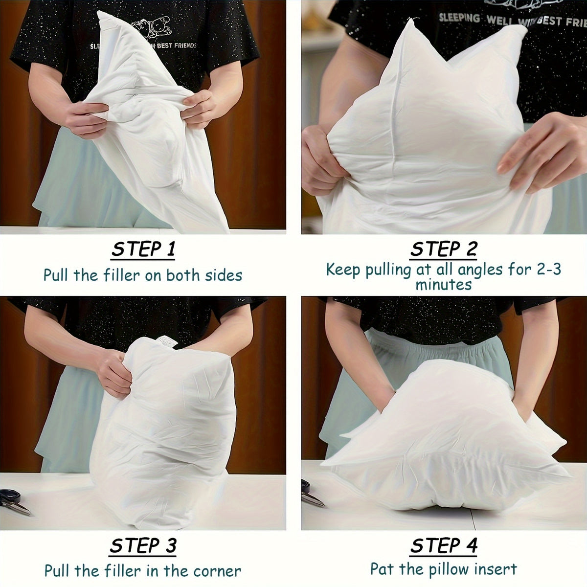 1/2/4 Pack Hypoallergenic New Fiber Cushion Filling Inserts, White Square Pillow Inserts For Sofa, Bed And Patio. Ideal For Bedroom, Office, Kitchen, Living Room Decor, Outdoor Camping And Spring & Summer Use. Perfect Mother'S Day Gift.