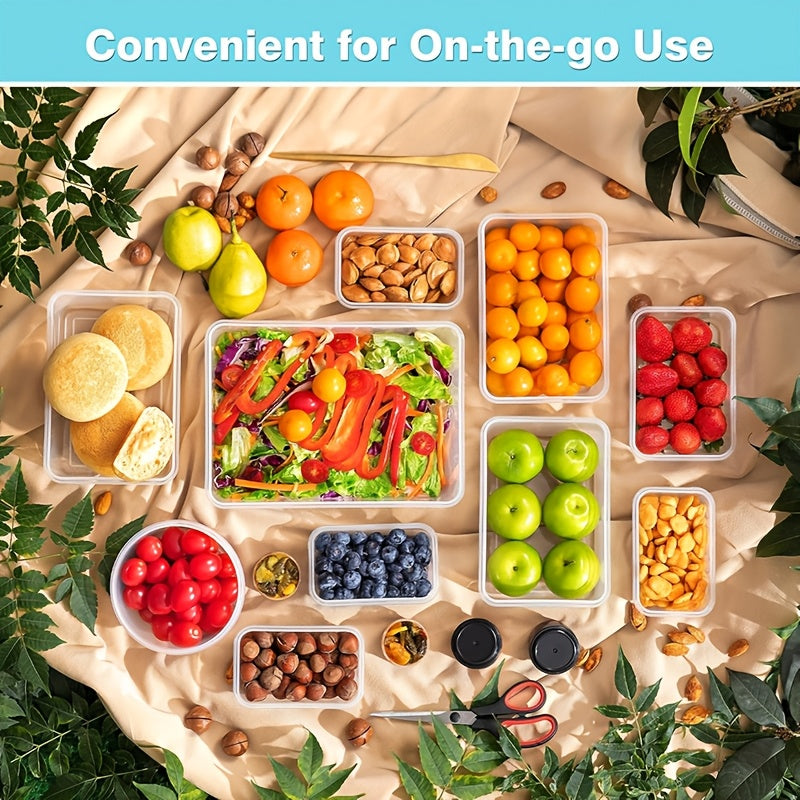 48/24pcs Food Storage Container Set, Fresh-Keeping Boxes, Easy-to-Secure Lids -  Airtight Plastic Containers, Suitable For Pantry, Travel, Outdoor Picnics, Kitchen Organization, Comes With Labels And Marker, (24/12Lids + 24/12Containers)