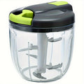 Vegetable Food Chopper with 900ml Container, Green Kitchen Onion and Garlic Prep Tool for Salad Ingredients, Potatoes and Carrots at Home