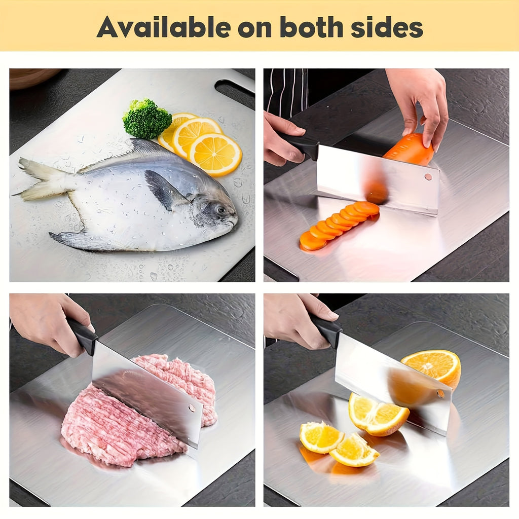 3pcs Stainless Steel Kitchen Plate Set, Durable, Easy to Clean, Multi-Size for Slicing Fruits, Vegetables, Meat and Bread with Food Contact Safe Slicing Plate for Kitchen and Restaurant.