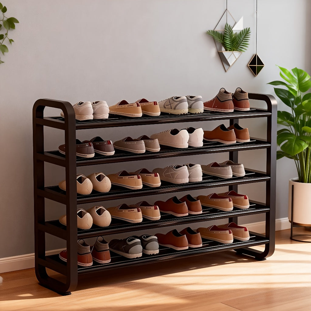 Space-Saving 5-Tier Shoe Rack, Durable, Narrow Design, Multi-Layer Craftsmanship, No Wood, Floor Mount, with Electricity-Free Use for Entryway And Dorm Storage, Living Room Compatible, Shoe Racks, Shoe Storage Organizer, Shelf