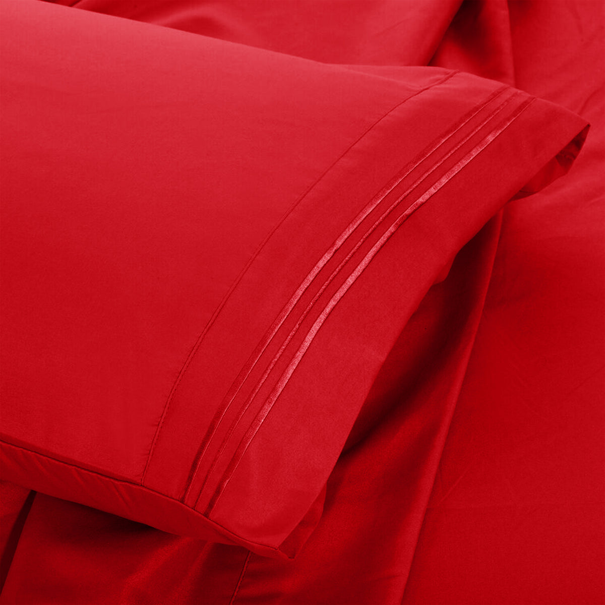 Lux Decor 6 Pieces Solid Bed Sheets Set - Modern Soft Comfortable Bedding Set, Hotel Luxury Skin Friendly Cooling Sheets & Embroidered Pillowcases Without Filler - All Seasons Bed Sheet with 16 Inches deep Pocket, Breathable Skin Friendly & Cooling Sheets