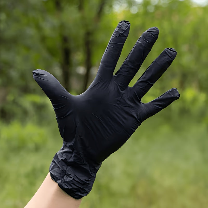 200pcs Black Nitrile Disposable Gloves - 2-box Set, And Oil-resistant, Suitable for Various Scenarios Such As Workshops, Laboratories, Cleaning, Hair Dyeing, Tattoos, And Pets
