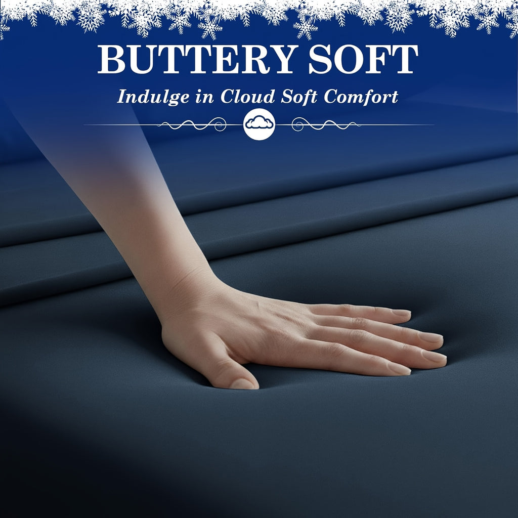Set of 4 Cooling Bamboo Bed Sheets, 3000 TC Extra Deep Pocket 20 Inch Sheets, Luxurious Soft Hotel & Cooling Sheets for Warm Sleepers, Wrinkle & Shrink Resistant, Includes Fitted Sheet, Flat Sheet, And Pillowcases, Available in Twin, Full, Queen